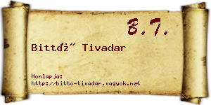Bittó Tivadar névjegykártya