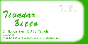 tivadar bitto business card